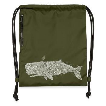 sperm whale - Gymsac made from recycled material - military green - Front