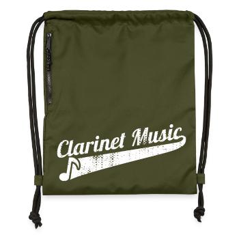 Funny Clarinet Music - Gymsac made from recycled material - military green - Front