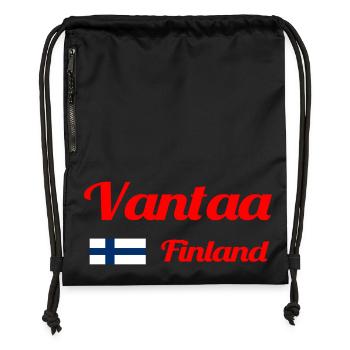 Vantaa Finnland Drucken - Turnbeutel aus Recycling-Material - Schwarz - Vorne
