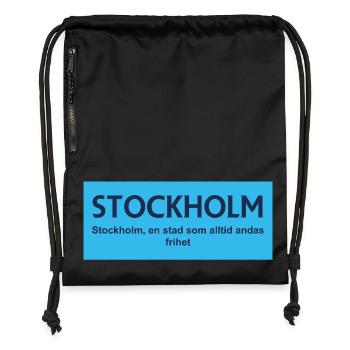 Stockholm City Symbol Design - Gymsac made from recycled material - black - Front