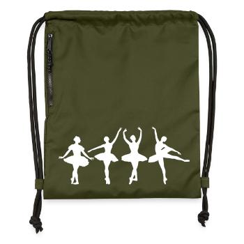 Lustiges Ballettmädchen tanzen - Turnbeutel aus Recycling-Material - military Green - Vorne