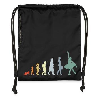 Vintage Balletttänzerin Evolution - Turnbeutel aus Recycling-Material - Schwarz - Vorne