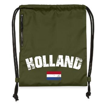 Typographie dégradée de Holland - Sac à cordon en polyester recyclé - military green - Devant