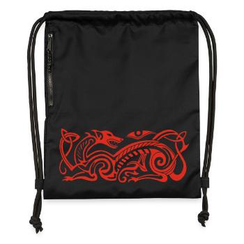 Celtic hunting dog (red) - Gymsac made from recycled material - black - Front