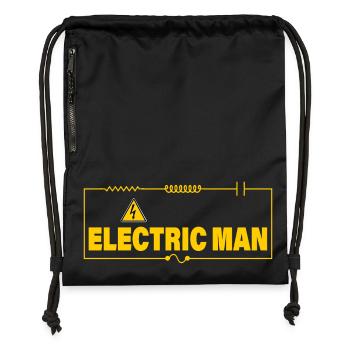 HOMME ELECTRIQUE - Sac à cordon en polyester recyclé - noir - Devant