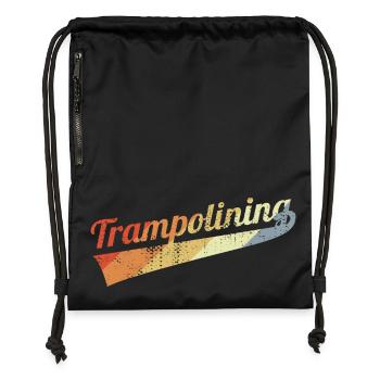Vintage Trampolinspringen - Turnbeutel aus Recycling-Material - Schwarz - Vorne