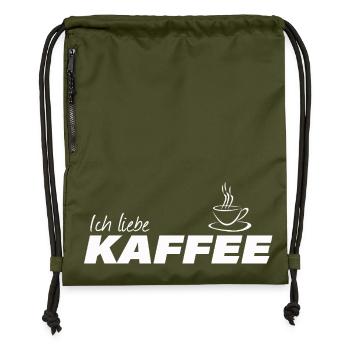 I love coffee - Gymsac made from recycled material - military green - Front