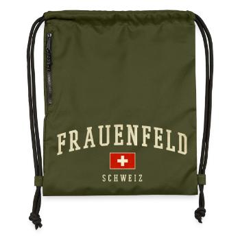 Frauenfeld Schweiz Vintage Emblem - Turnbeutel aus Recycling-Material - military Green - Vorne