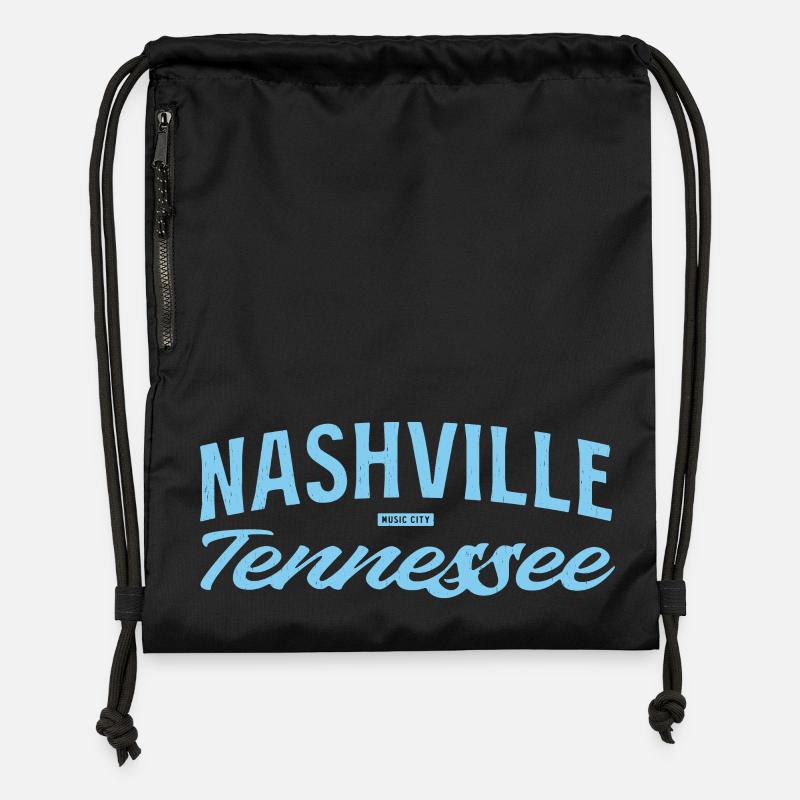 Nashville Script Blau - Turnbeutel aus Recycling-Material - Schwarz