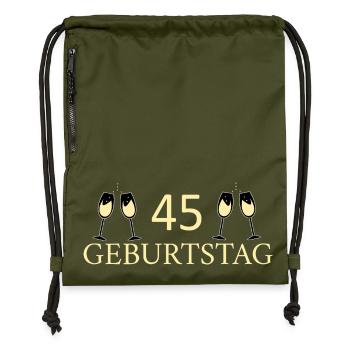 45th birthday 45 years - Gymsac made from recycled material - military green - Front