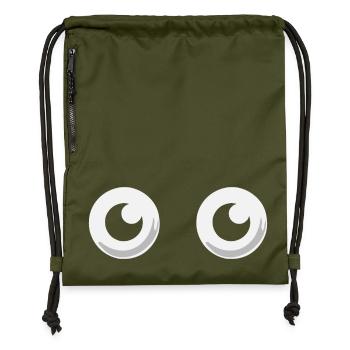 Big Round Googly Eyes Bob, Cap - Gymsac made from recycled material - military green - Front