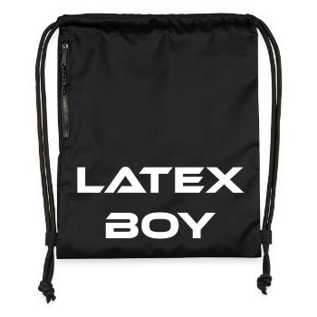 Schrift Design "Latex Boy" - Turnbeutel aus Recycling-Material - Schwarz - Vorne
