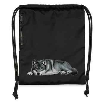 wolf - Turnbeutel aus Recycling-Material - Schwarz - Vorne