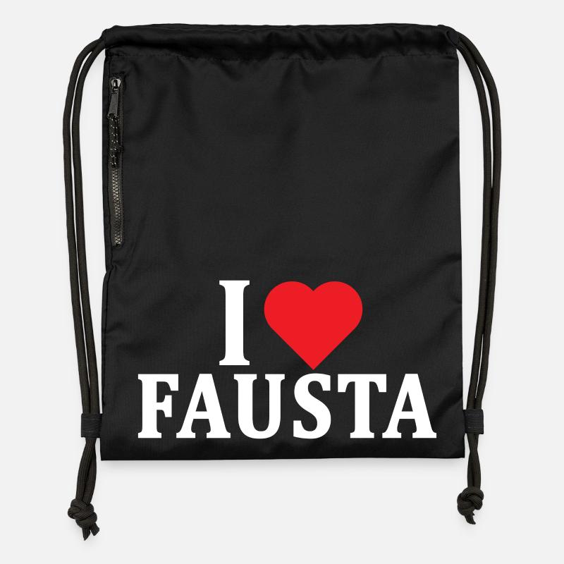 t-shirt J’adore Fausta idée cadeau t-shirt - Sac à cordon en polyester recyclé - noir