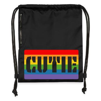 LGBTQ Rainbow Tshirt Cutie LGBT lgbtqi queer - Turnbeutel aus Recycling-Material - Schwarz - Vorne