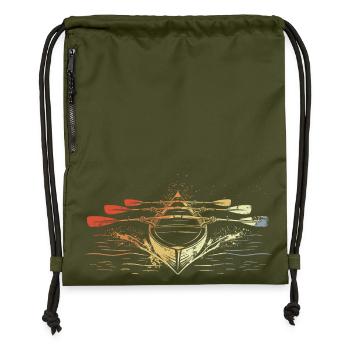 Rennruderboot Vintage Look - Turnbeutel aus Recycling-Material - military Green - Vorne