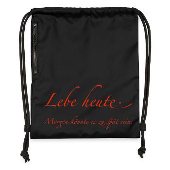 Live Today - Gymsac made from recycled material - black - Front