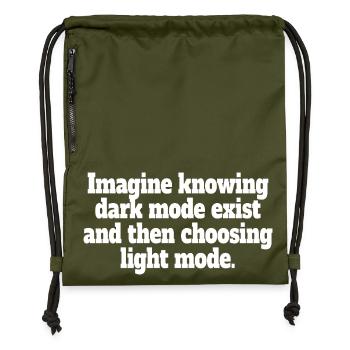 Le mode sombre existe Programmeur IT Nerd Coder Office - Sac à cordon en polyester recyclé - military green - Devant