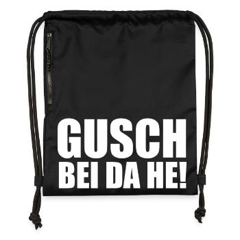 gusch_bei_da_he_oida_shirt_geschenk_lustig_wien - Sac à cordon en polyester recyclé - military green - Devant