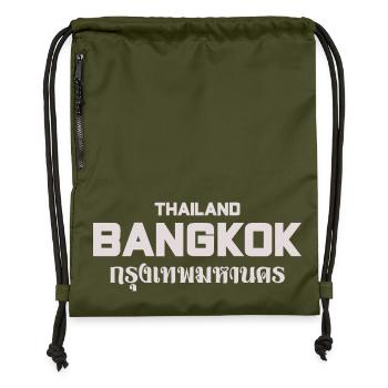 Bangkok Großbuchstaben Stadtbild - Turnbeutel aus Recycling-Material - military Green - Vorne