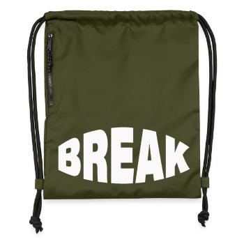 BREAK - Gymsac made from recycled material - military green - Front