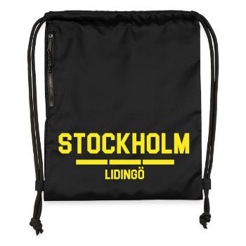 Design urbain de Stockholm Lidingö - Sac à cordon en polyester recyclé - noir - Devant