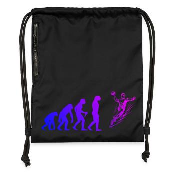 Handball Liebe zum Anziehen für Männer - Turnbeutel aus Recycling-Material - Schwarz - Vorne