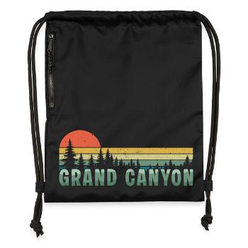 Parc national rétro du Grand Canyon - Sac à cordon en polyester recyclé - noir - Devant