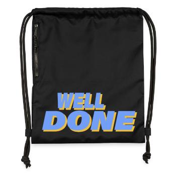 WELL DONE - Turnbeutel aus Recycling-Material - Schwarz - Vorne