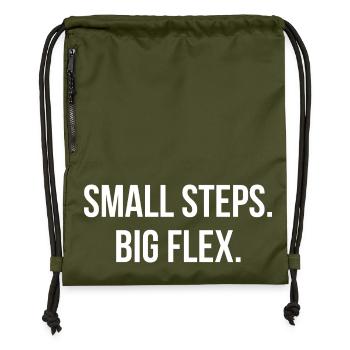 SMALL STEPS. BIG FLEX. | Greyline Official - Gymsac made from recycled material - military green - Front