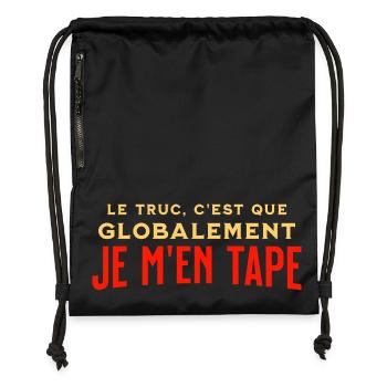 Globalement je m'en tape - Sac à cordon en polyester recyclé - noir - Devant