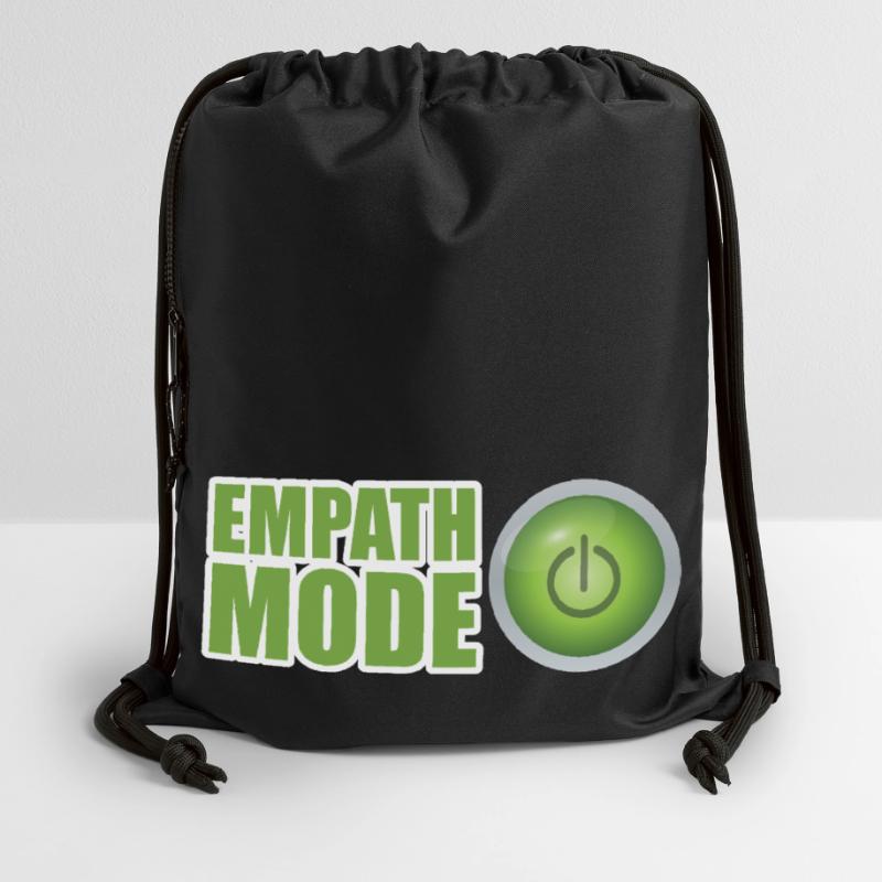 Conception du bouton d’alimentation vert du mode Empath Sac à cordon en polyester recyclé