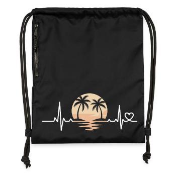 Coucher de soleil avec les palmiers - Sac à cordon en polyester recyclé - military green - Devant
