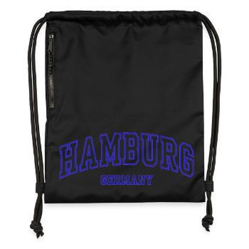 Collège de Design de Hambourg, Allemagne - Sac à cordon en polyester recyclé - noir - Devant