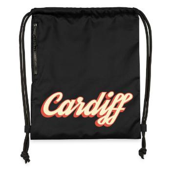 Cardiff Retro Script Logo - Turnbeutel aus Recycling-Material - Schwarz - Vorne