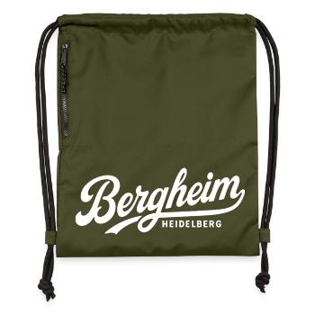 Bergheim Heidelberg Vintage Lettering Design - Turnbeutel aus Recycling-Material - military Green - Vorne