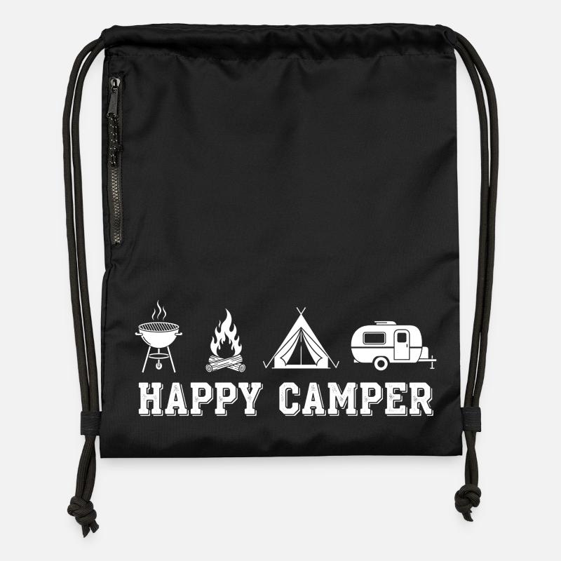 Happy Camper Tent Grill Caravan - Gymsac made from recycled material - black