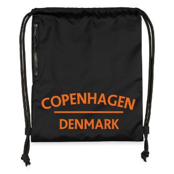 Copenhague – Danemark Textdesign - Sac à cordon en polyester recyclé - noir - Devant