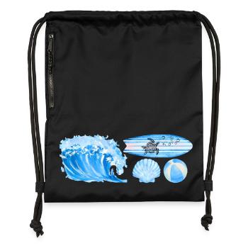 Ocean Vibe - Gymsac made from recycled material - black - Front