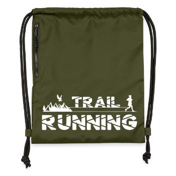 Trail Running Eagle Mountains Forest Shoes Profile - Gymsac made from recycled material - military green - Front