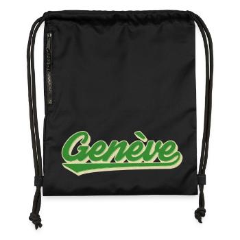 Genève Grün Retro Script - Turnbeutel aus Recycling-Material - Schwarz - Vorne