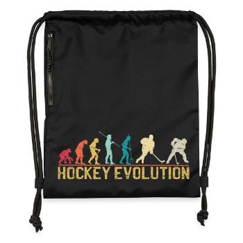 Hockey Evolution Silhouette Design - Turnbeutel aus Recycling-Material - Schwarz - Vorne