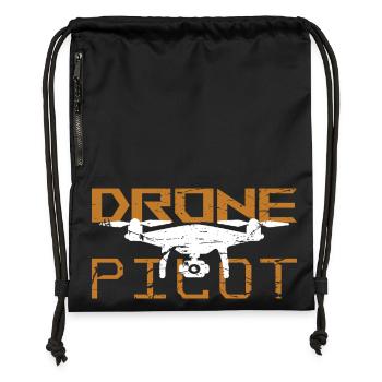 Drone, Pilot, Drone Pilot - Gymsac made from recycled material - black - Front