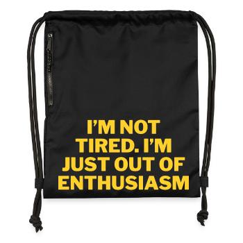 No more enthusiasm saying - Gymsac made from recycled material - black - Front