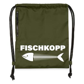 FISCHKOPP - Turnbeutel aus Recycling-Material - military Green - Vorne