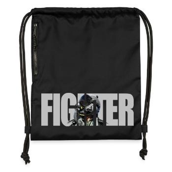 Combattant - Sac à cordon en polyester recyclé - noir - Devant