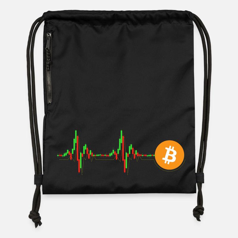 Diagramme du Bitcoin - Sac à cordon en polyester recyclé - noir