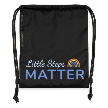 Little Steps Matter Regenbogen blau - Turnbeutel aus Recycling-Material - Schwarz - Vorne