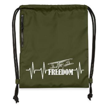 Impulsion Avion Sans Liberté Symbole Icône de vol - Sac à cordon en polyester recyclé - military green - Devant