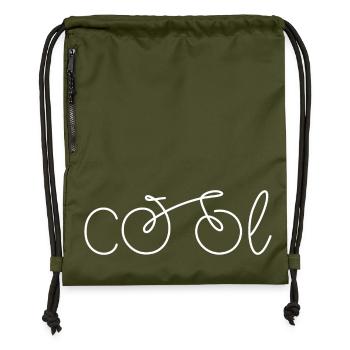 Dictons amusants sur le vélo - Sac à cordon en polyester recyclé - military green - Devant
